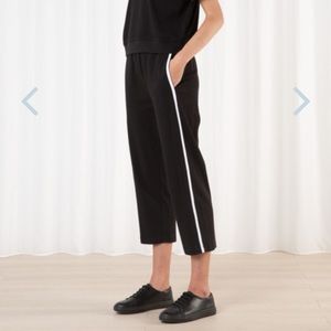 Oak + Fort Black Stripe Crop Pant